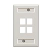 Leviton WALLPLATES WP 4 PORT SG ID TMPO WH 42090-4WS